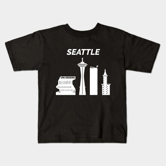 Seattle Skyline, Washington, USA Kids T-Shirt by maro_00